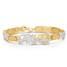 Load image into Gallery viewer, 10k Two Tone Gold Stampato Xo Hugs and Kisses, Bear, Heart I Love You Bracelet