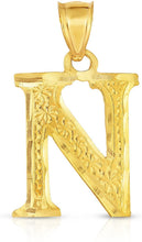 Load image into Gallery viewer, 10K Yellow Gold Extra Large Letter A-Z Alphabet Pendant with Optional Necklace, Initial Height: 1 inch