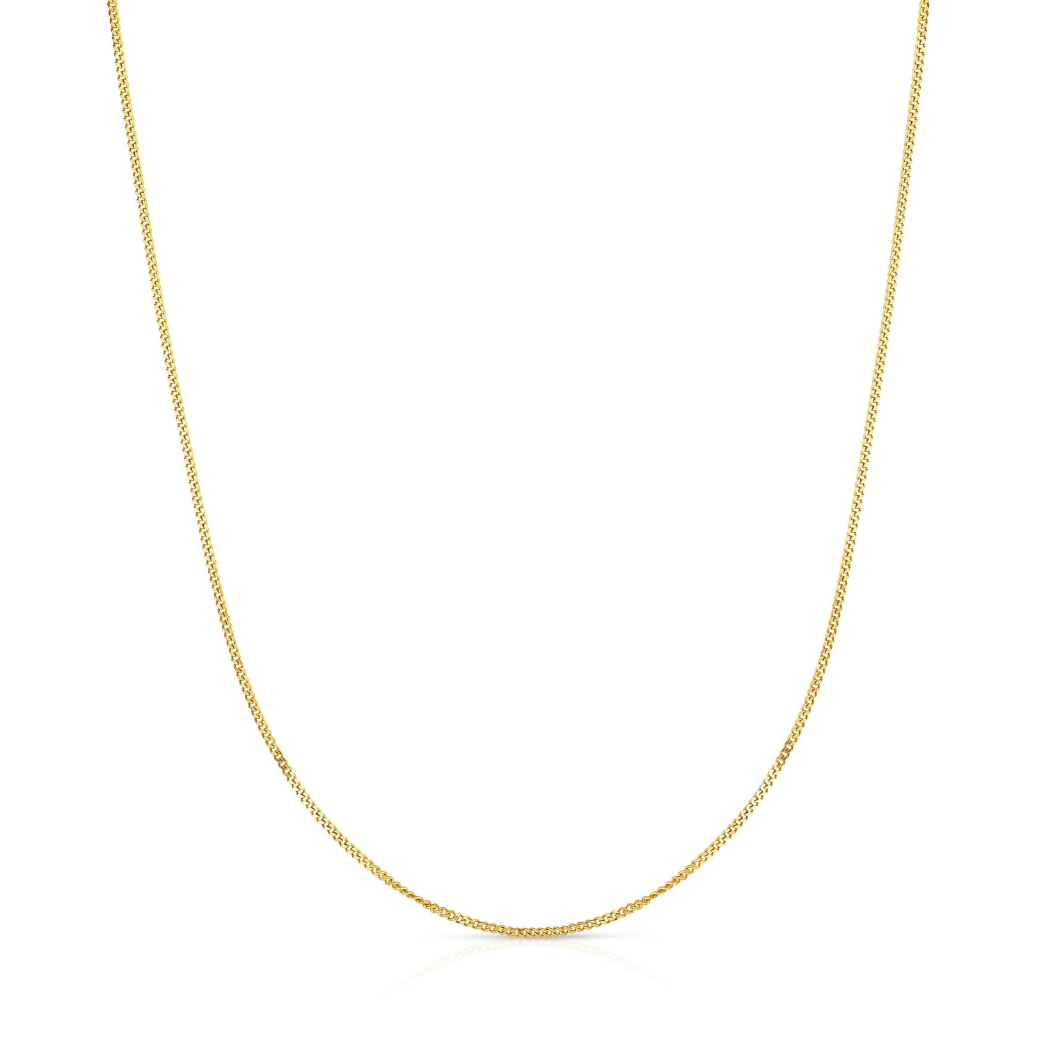 10k Fine Gold 0.8 mm Curb Cuban Chain Necklace for Girls and Boys