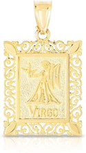 Load image into Gallery viewer, 10k Yellow Gold Horoscope Zodiac Sign Pendant with Optional Necklace, 0.73" x 0.62"
