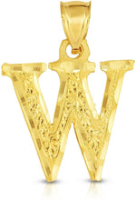 Load image into Gallery viewer, 10K Yellow Gold Extra Large Letter A-Z Alphabet Pendant with Optional Necklace, Initial Height: 1 inch
