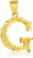 Load image into Gallery viewer, 10K Yellow Gold Extra Large Letter A-Z Alphabet Pendant with Optional Necklace, Initial Height: 1 inch