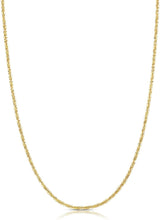Load image into Gallery viewer, 10k Yellow Gold 1.5mm Sparkle Criss Cross Chain Necklace