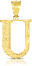 Load image into Gallery viewer, 10K Yellow Gold Extra Large Letter A-Z Alphabet Pendant with Optional Necklace, Initial Height: 1 inch