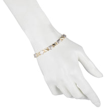 Load image into Gallery viewer, 10k Fine Gold Stampato Xoxo X & Heart Chain Bracelet