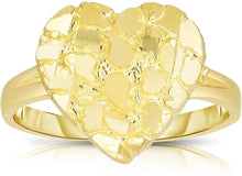 Load image into Gallery viewer, 10k Yellow Gold Small or Large Heart Nugget Ring