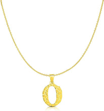 Load image into Gallery viewer, 10k Yellow Gold Nugget Style Block Personalized Initial Alphabet Pendant with Optional 18" Necklace