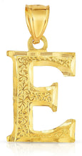 Load image into Gallery viewer, 10K Yellow Gold Extra Large Letter A-Z Alphabet Pendant with Optional Necklace, Initial Height: 1 inch