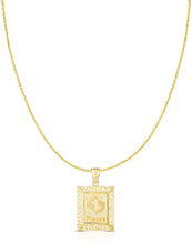 Load image into Gallery viewer, 10k Yellow Gold Horoscope Zodiac Sign Pendant with Optional Necklace, 0.73" x 0.62"
