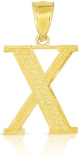 Load image into Gallery viewer, 10K Yellow Gold Extra Large Letter A-Z Alphabet Pendant with Optional Necklace, Initial Height: 1 inch