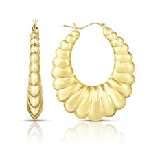 Load image into Gallery viewer, 10k Yellow Gold Shrimp Hoop Earring