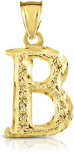 Load image into Gallery viewer, 10K Yellow Gold Extra Large Letter A-Z Alphabet Pendant with Optional Necklace, Initial Height: 1 inch