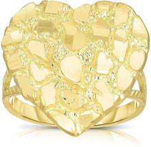 Load image into Gallery viewer, 10k Yellow Gold Small or Large Heart Nugget Ring