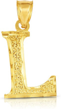 Load image into Gallery viewer, 10K Yellow Gold Extra Large Letter A-Z Alphabet Pendant with Optional Necklace, Initial Height: 1 inch
