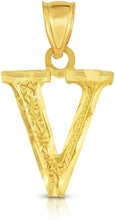 Load image into Gallery viewer, 10K Yellow Gold Extra Large Letter A-Z Alphabet Pendant with Optional Necklace, Initial Height: 1 inch