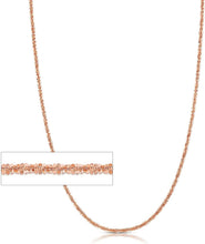 Load image into Gallery viewer, 14k Fine Gold 1.5mm Sparkle Criss Cross Chain Necklace