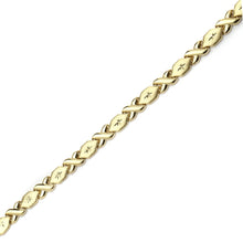 Load image into Gallery viewer, 10k Fine Gold Stampato Xoxo Friendship Hugs and Kisses Chain Bracelet