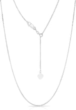 Load image into Gallery viewer, 14k Fine Gold 0.9mm Adjustable Link Cable Chain Necklace with Small Heart Charm