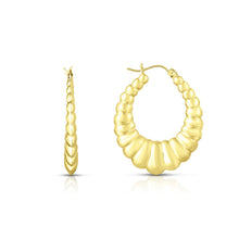 Load image into Gallery viewer, 10k Yellow Gold Shrimp Hoop Earring