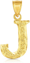 Load image into Gallery viewer, 10K Yellow Gold Extra Large Letter A-Z Alphabet Pendant with Optional Necklace, Initial Height: 1 inch