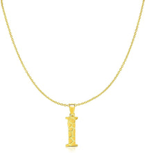 Load image into Gallery viewer, 10k Yellow Gold Nugget Style Block Personalized Initial Alphabet Pendant with Optional 18" Necklace