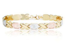 Load image into Gallery viewer, 10k Fine Gold Stampato Xoxo Friendship Hugs and Kisses Chain Bracelet