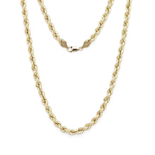 Load image into Gallery viewer, 10k Yellow Gold Hollow Rope Chain Necklace with Lobster Claw Clasp, 5mm
