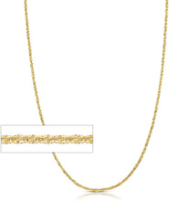 Load image into Gallery viewer, 14k Fine Gold 1.5mm Sparkle Criss Cross Chain Necklace