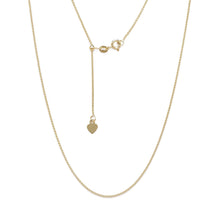 Load image into Gallery viewer, 10k Fine Gold Adjustable Solid Rope Chain Necklace with Small Heart Charm, 24"