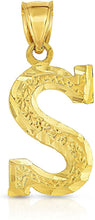Load image into Gallery viewer, 10K Yellow Gold Extra Large Letter A-Z Alphabet Pendant with Optional Necklace, Initial Height: 1 inch