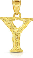 Load image into Gallery viewer, 10K Yellow Gold Extra Large Letter A-Z Alphabet Pendant with Optional Necklace, Initial Height: 1 inch