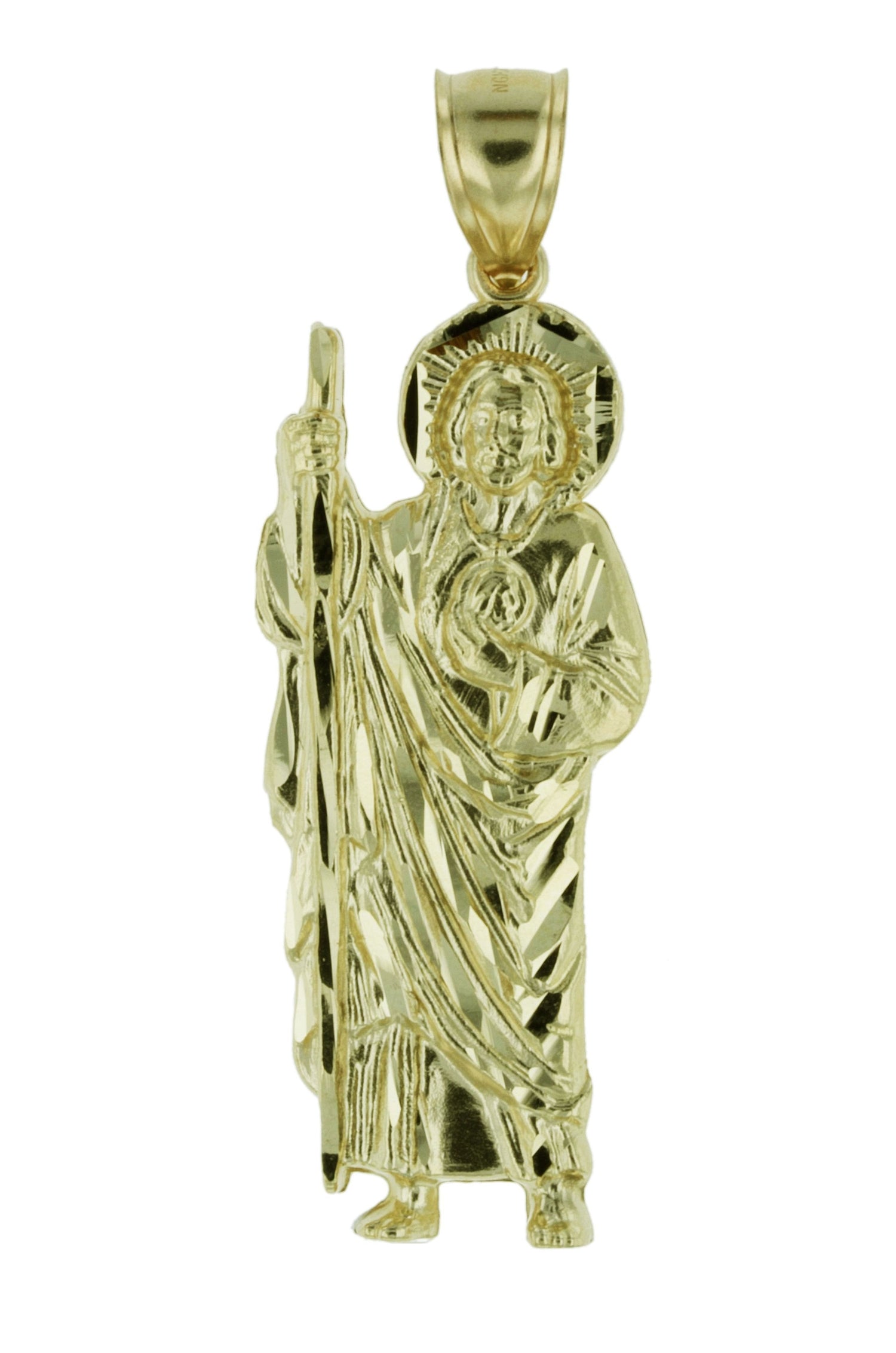 10k Yellow Gold Saint Jude Thaddeus Charm Pendant Necklace