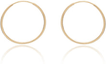 Load image into Gallery viewer, 10K Yellow Gold 1mm High Polished Endless Hoop Earring Ear Nose and Lip Cartilage for women and girls