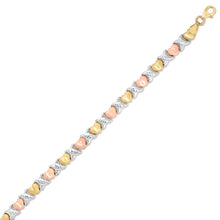 Load image into Gallery viewer, 10k Fine Gold Stampato Xoxo X & Heart "I Love You" Chain Bracelet
