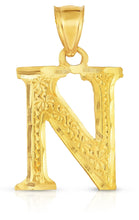 Load image into Gallery viewer, 10K Gold Charm Pendant Necklace Letter A-Z Personalized Alphabet Initial Name
