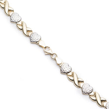 Load image into Gallery viewer, 10k Fine Gold Stampato Xoxo X & Heart Friendship Hugs and Kisses Chain Necklace