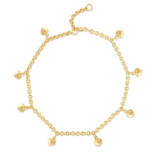 Load image into Gallery viewer, 10k Fine Gold Heart Charm Love Anklet, Extendable 9 - 10 inch