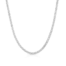 Load image into Gallery viewer, .925 sterling Silver Friendship Mirror Chain Necklace with Heart Charms (0.12&quot;)
