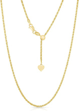 Load image into Gallery viewer, 14k Fine Gold 1.5mm Adjustable Sparke Criss Cross Chain Necklace, 22 Inch
