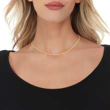 Load image into Gallery viewer, 10k Yellow Gold 1mm Solid Miami Cuban Gourmette Chain Necklace
