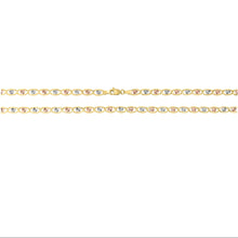Load image into Gallery viewer, 10k Tri-Color Gold 4.3mm Valentino Heart Link Chain Bracelet or Anklet
