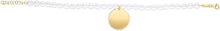 Load image into Gallery viewer, 14k Yellow Gold 20mm Pearl Circle Charm Customizable Engravable Disk Bracelet, 7.25" - 8 Inch
