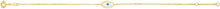Load image into Gallery viewer, 14k Yellow Gold 15.6mm Mother of Pearl Enamel Evil Eye Charm Link Bracelet, Extendable 6.25" - 7 Inch
