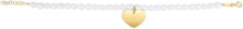 Load image into Gallery viewer, 14k Yellow Gold 20mm Pearl Heart Charm Customizable Engravable Disk Bracelet, 7.25" - 8 Inch
