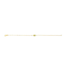 Load image into Gallery viewer, 14k Yellow Gold 1.5mm Paperclip Gemstone Chain Bracelet
