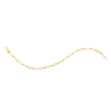 Load image into Gallery viewer, 14k Yellow Gold 3.5mm Textured Beaded Paperclip Chain Bracelet
