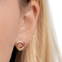 Load image into Gallery viewer, 14k Yellow Gold 11.3mm Interlocking Trinity Stud Earrings
