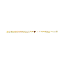 Load image into Gallery viewer, 14k Yellow Gold 3.6mm Curb Cuban Gemstone Chain Bracelet
