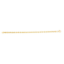 Load image into Gallery viewer, 14k Yellow Gold 3mm Solid Spiral Silk Rope Chain Bracelet
