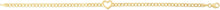 Load image into Gallery viewer, 14k Yellow Gold 3.4mm Lite Polished Heart Curb Charm Bracelet, 7 Inch
